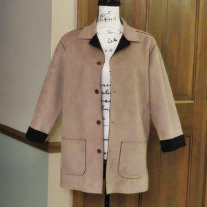 CHICO'S Sueded Car Coat Jacket - LIKE NEW